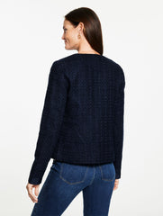 INDIGO VIBRANT TWEED JACKET | Talbots outlet