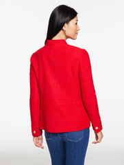 RED POP BERKSHIRE WOOL OFFICER JACKET | Talbots sale