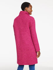 MAGENTA MULTI TEXTURED DOUBLE BREASTED COAT | Talbots discount