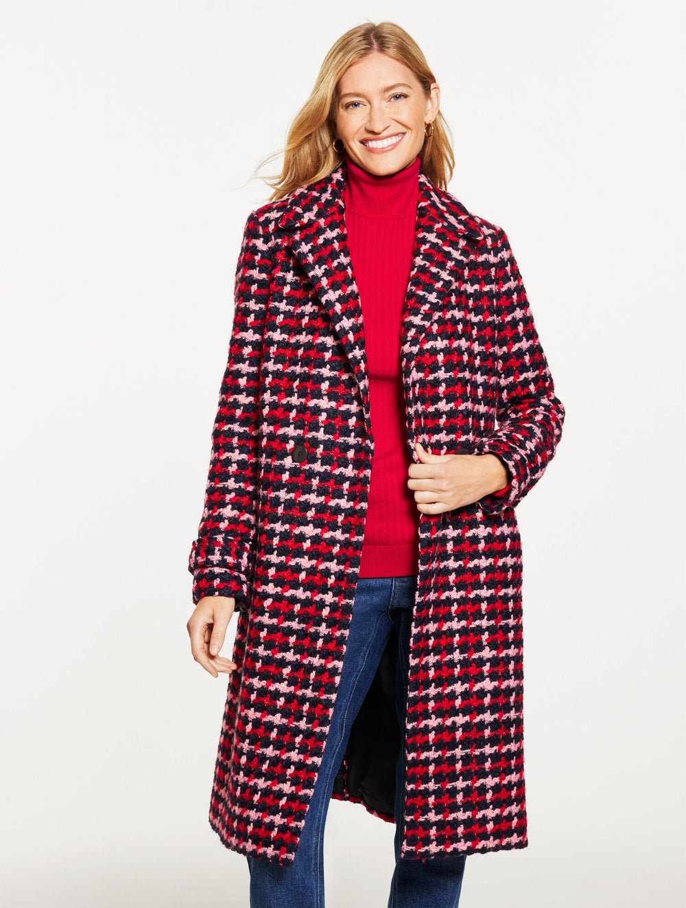 INDIGO BLUE MULTI SUGARPLUM TWEED COAT | Talbots US
