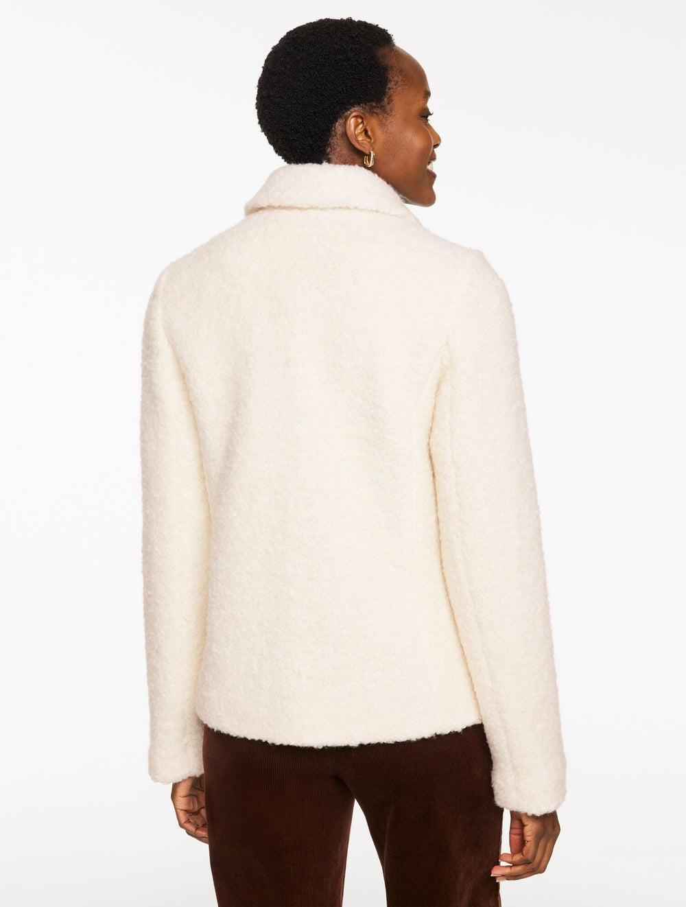 HIGHLAND GREEN|IVORY SHERPA COAT | Talbots discount
