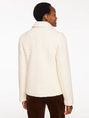HIGHLAND GREEN|IVORY SHERPA COAT | Talbots discount
