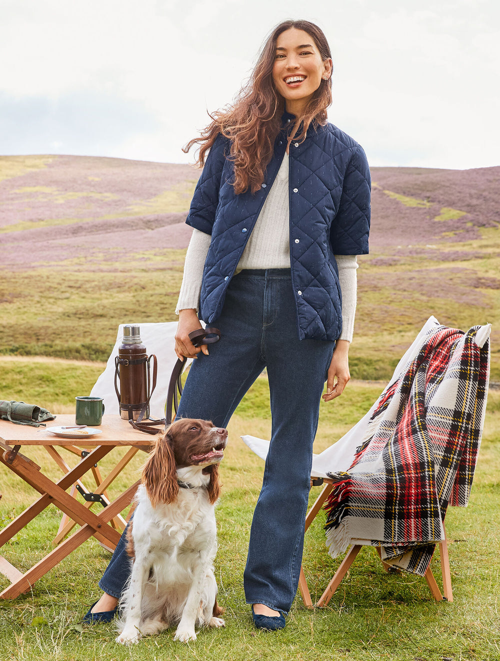 INDIGO STUDDED PUFFER JACKET | Talbots outlet