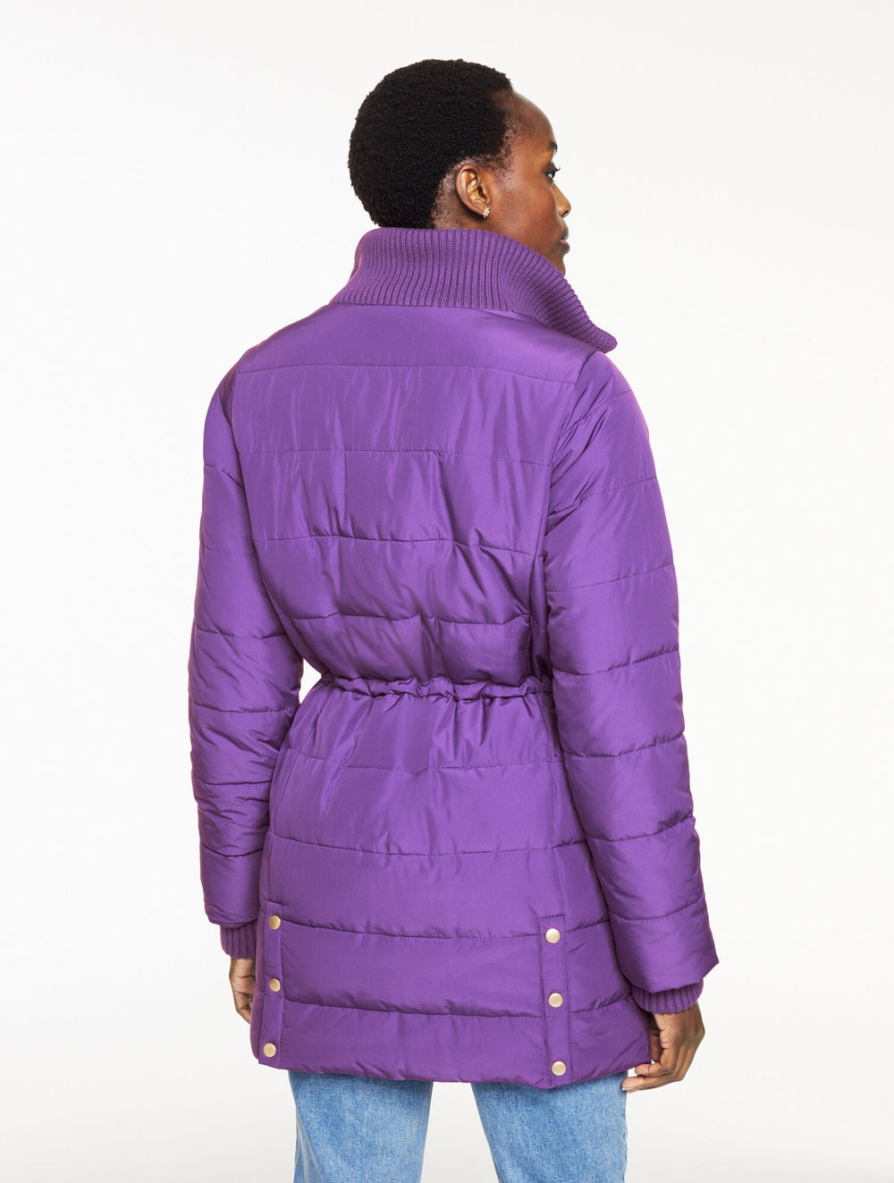 VIOLA PURPLE CABLE KNIT QUILTED JACKET | Talbots near me