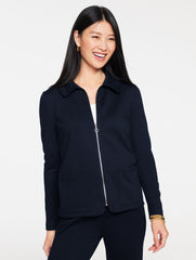 BLACK|INDIGO BLUE PASSPORT PONTE LADY JACKET | Talbots for sale