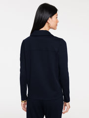 BLACK|INDIGO BLUE PASSPORT PONTE LADY JACKET | Talbots for sale