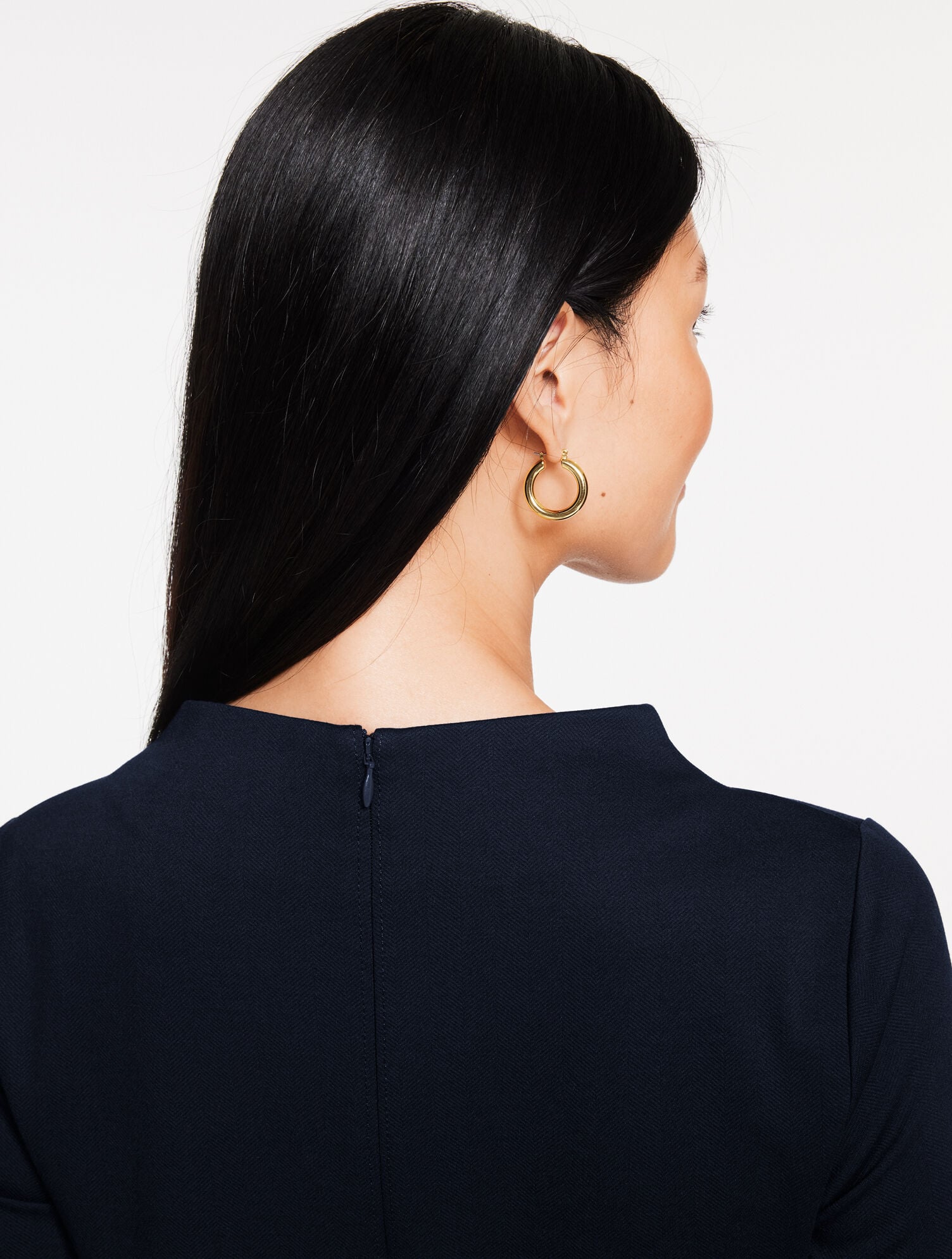 INDIGO BLUE PASSPORT PONTE FUNNEL NECK DRESS | Talbots online