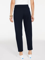 BLACK|INDIGO BLUE TAPERED LEG PASSPORT PONTE PANTS | Talbots discount