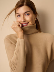 BLACK|MOONLIGHT BLUE HEATHER|TOASTED COCONUT SWEATER STUDIO TURTLENECK PULLOVER | Talbots discount