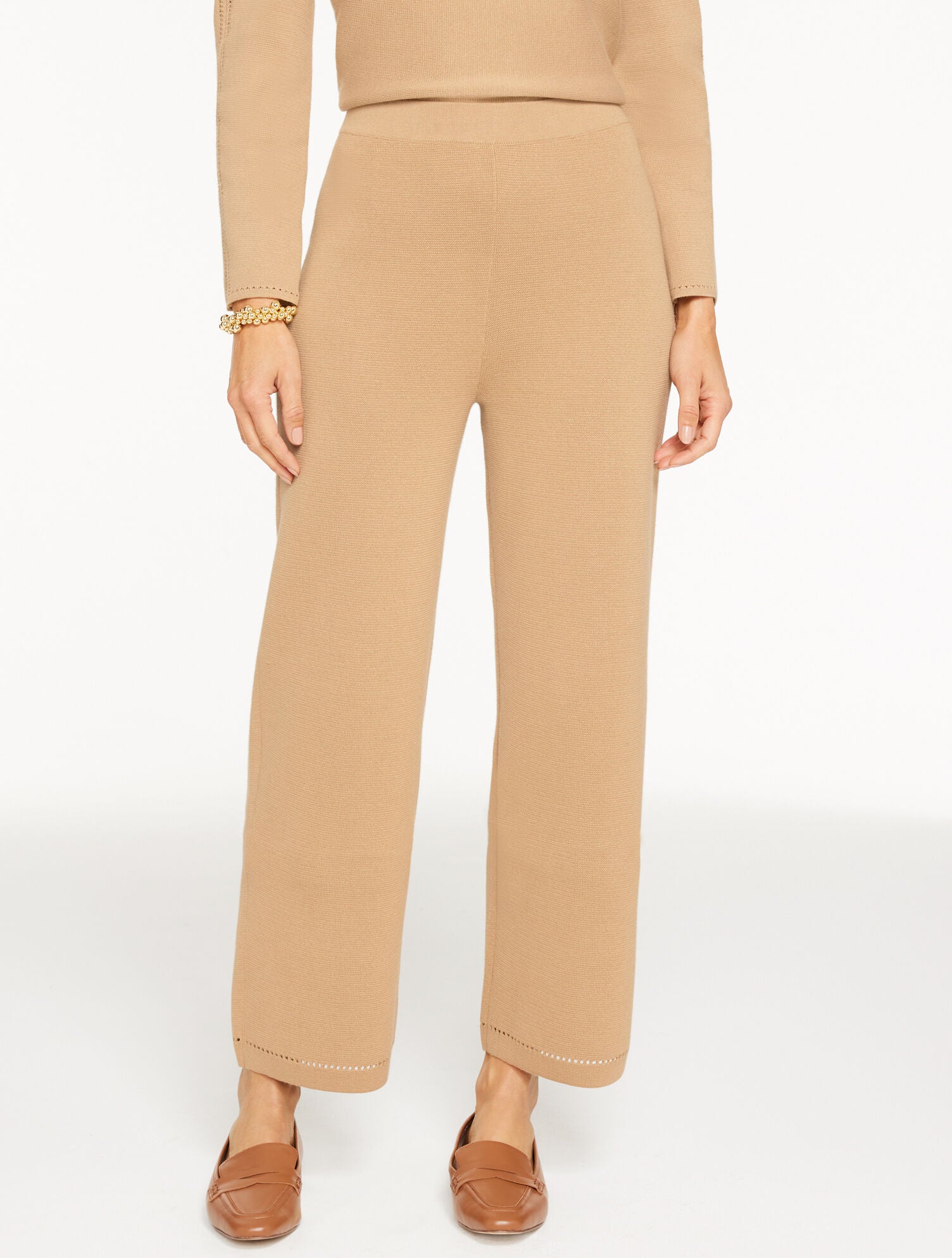 BLACK|MOONLIGHT BLUE HEATHER|TOASTED COCONUT STRAIGHT LEG SWEATER STUDIO PANTS | Talbots US