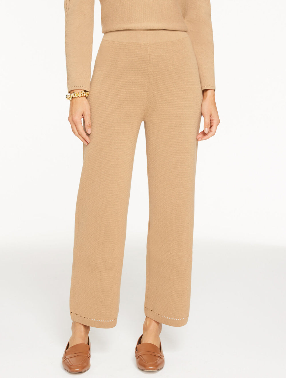 BLACK|MOONLIGHT BLUE HEATHER|TOASTED COCONUT STRAIGHT LEG SWEATER STUDIO PANTS | Talbots US