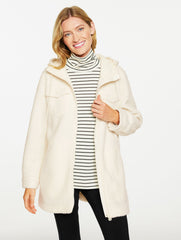 IVORY TEDDY SHERPA FULL-ZIP JACKET | Talbots US