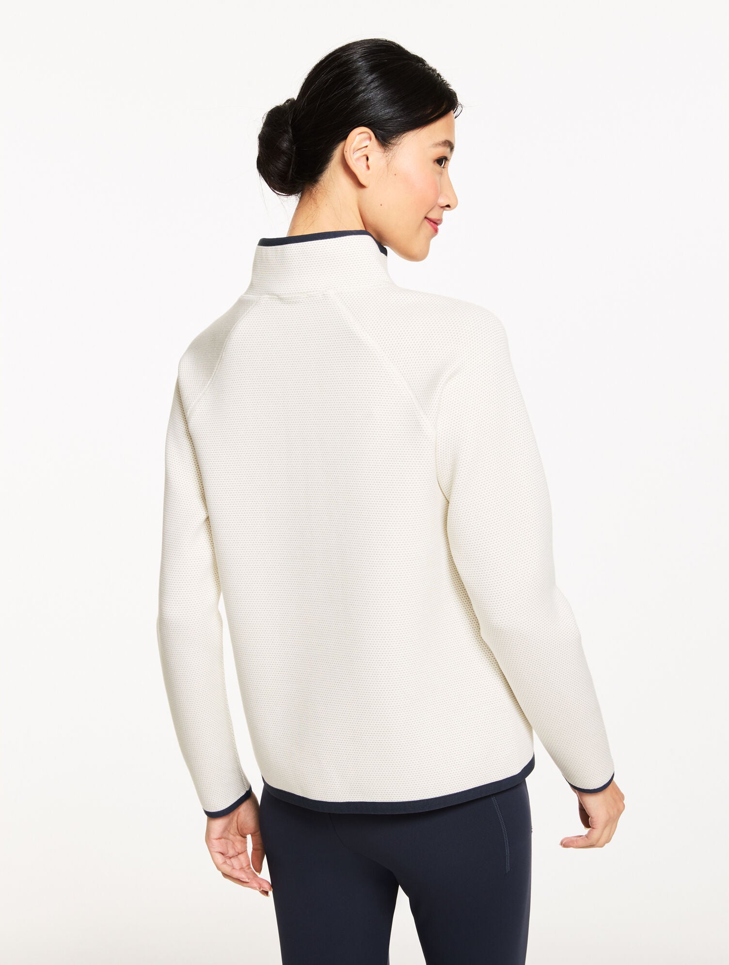 IVORY AIRKNIT STRETCH MESH HALF-ZIP PULLOVER | Talbots on sale