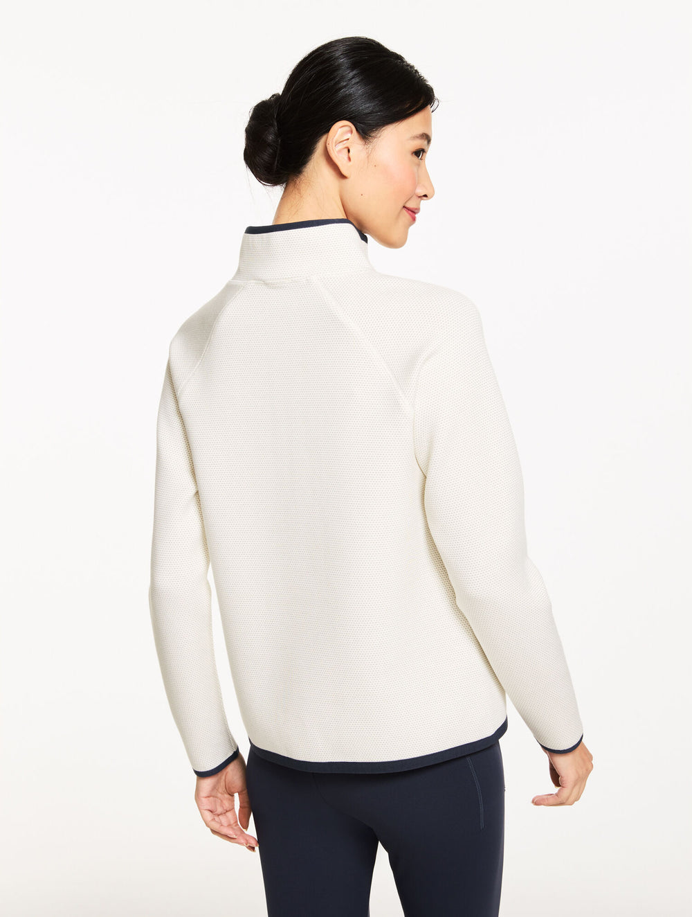 IVORY AIRKNIT STRETCH MESH HALF-ZIP PULLOVER | Talbots on sale