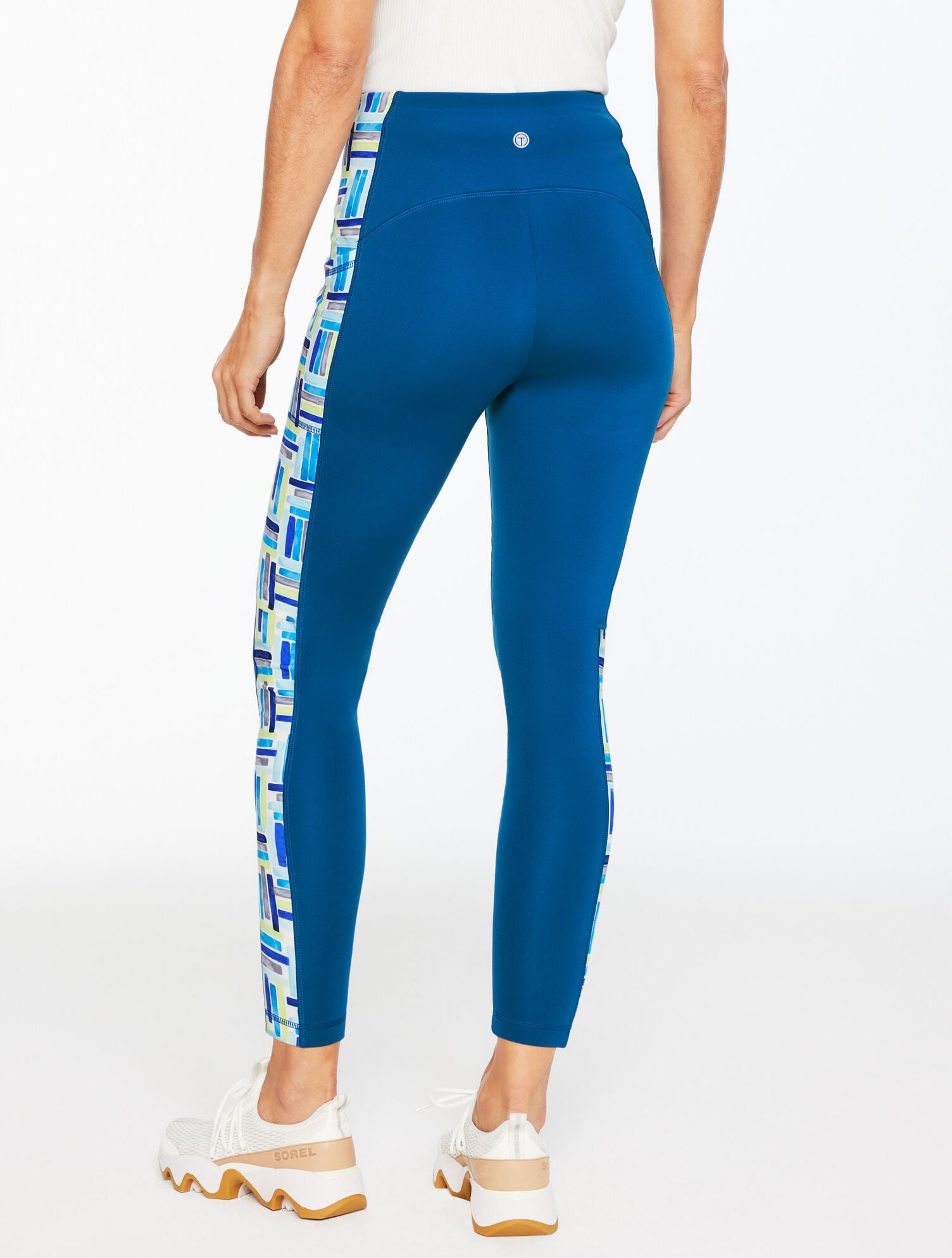 LIMOGES SPORT FLEECEBACK LEGGINGS - WATERCOLOR GEO | Talbots outlet
