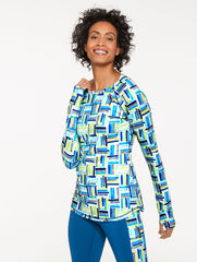 IVORY MULTI SPORT FLEECEBACK CREWNECK TEE - WATERCOLOR GEO | Talbots near me