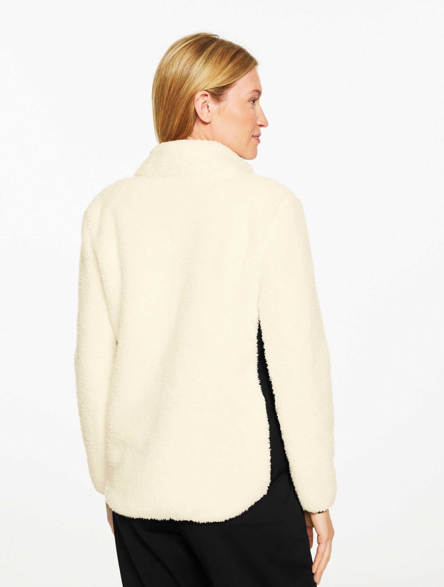BLACK|IVORY COZY SHERPA JACKET - COLORBLOCK | Talbots discount