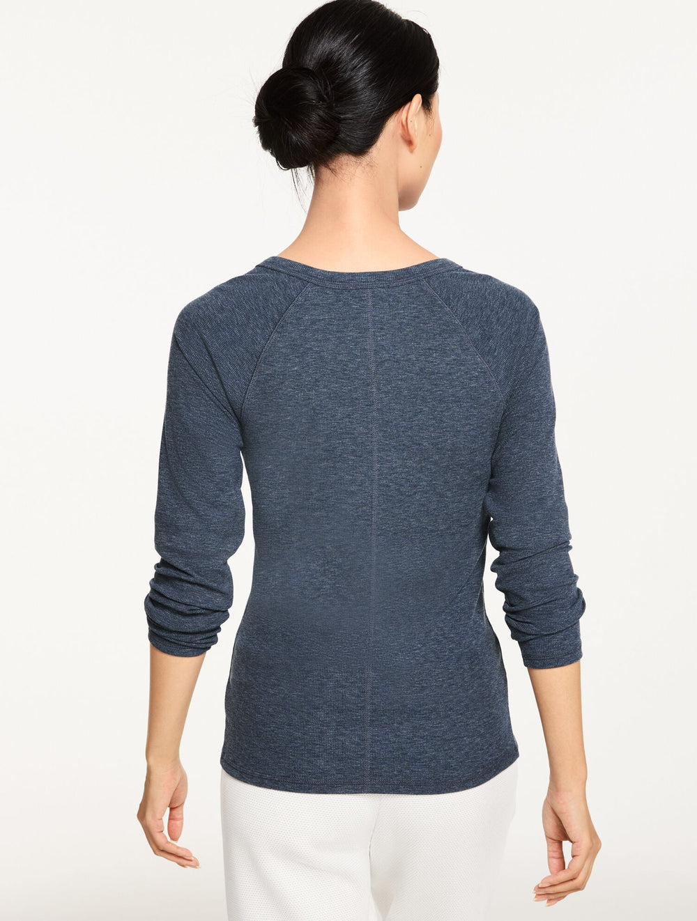 IOLITE HEATHER RIBBED HENLEY TEE | Talbots outlet
