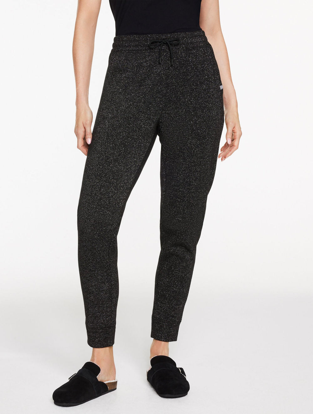 BLACK BRUSHED METALLIC JOGGERS | Talbots discount