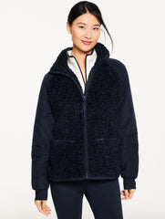 INDIGO QUILTED SHERPA JACKET | Talbots online