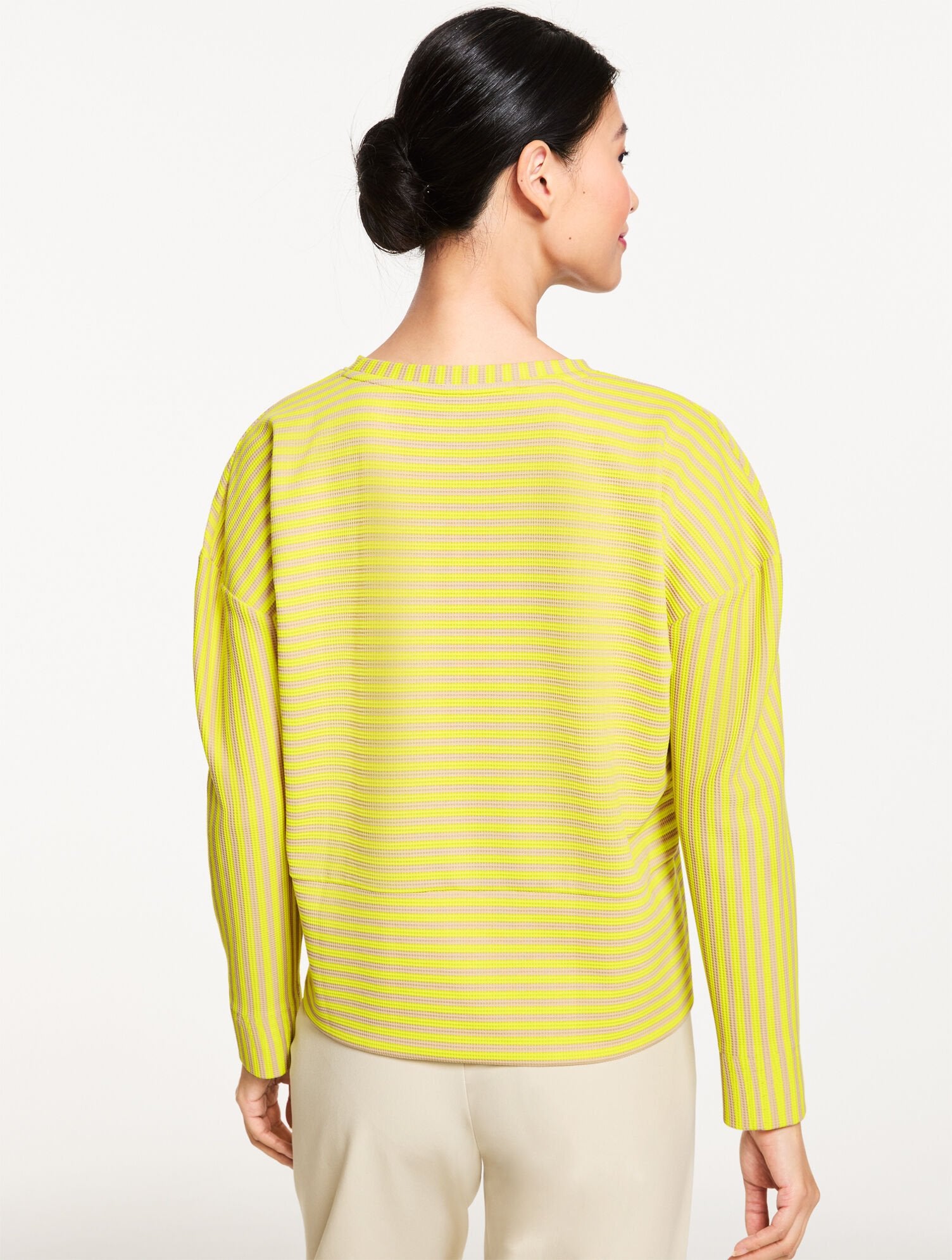 INDIGO/IVORY|OAT/BRIGHT CITRON CREWNECK PULLOVER - RESOLUTION STRIPE | Talbots outlet