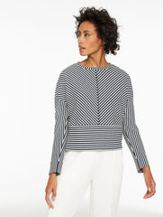 INDIGO/IVORY|OAT/BRIGHT CITRON CREWNECK PULLOVER - RESOLUTION STRIPE | Talbots outlet