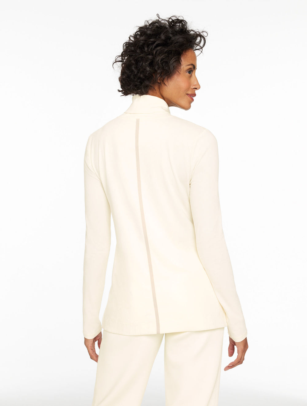 BLUE FROST HEATHER|IVORY SUPERSOFT JERSEY TURTLENECK TEE - CONTRAST | Talbots discount