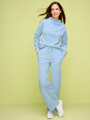 CHENILLE BLUE VELOUR MOCKNECK PULLOVER | Talbots online
