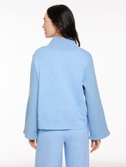 LAKESIDE BLUE HEATHER AIRKNIT STRETCH V-NECK PULLOVER | Talbots on sale