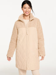 OAT LONG QUILTED SHERPA JACKET | Talbots on sale