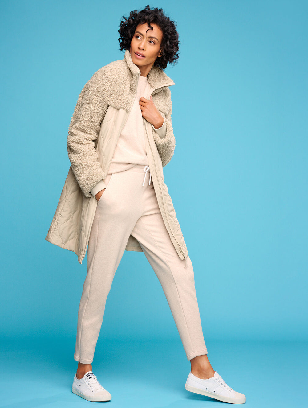 OAT LONG QUILTED SHERPA JACKET | Talbots on sale