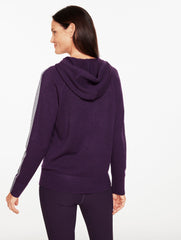 PURPLE GARNET HEATHER METALLIC HOODED SWEATER | Talbots for sale
