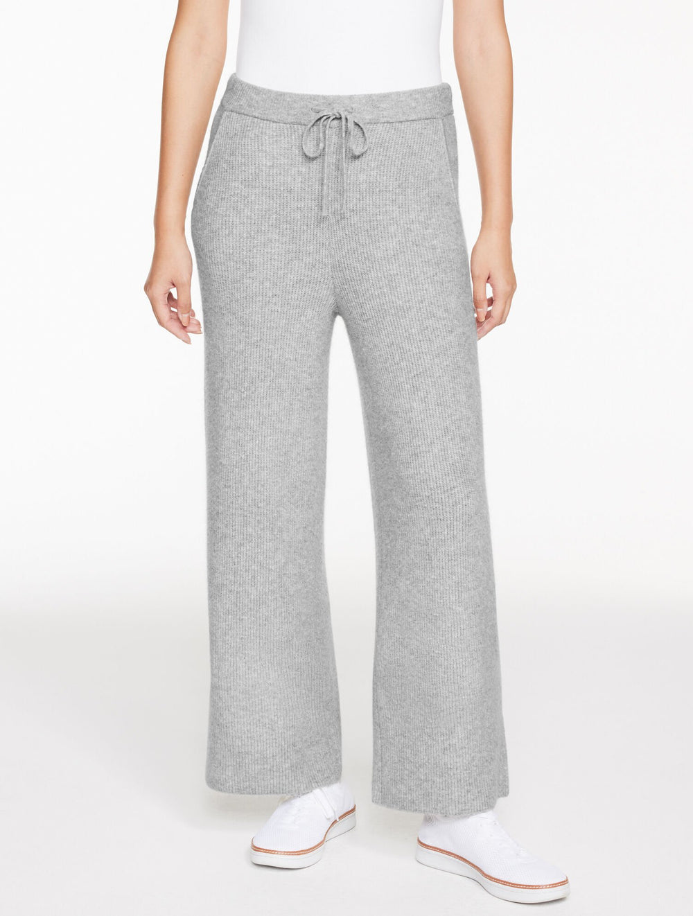 GREY SKY HEATHER RIBBED WIDE LEG SWEATER PANTS | Talbots near me