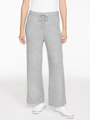 GREY SKY HEATHER RIBBED WIDE LEG SWEATER PANTS | Talbots US