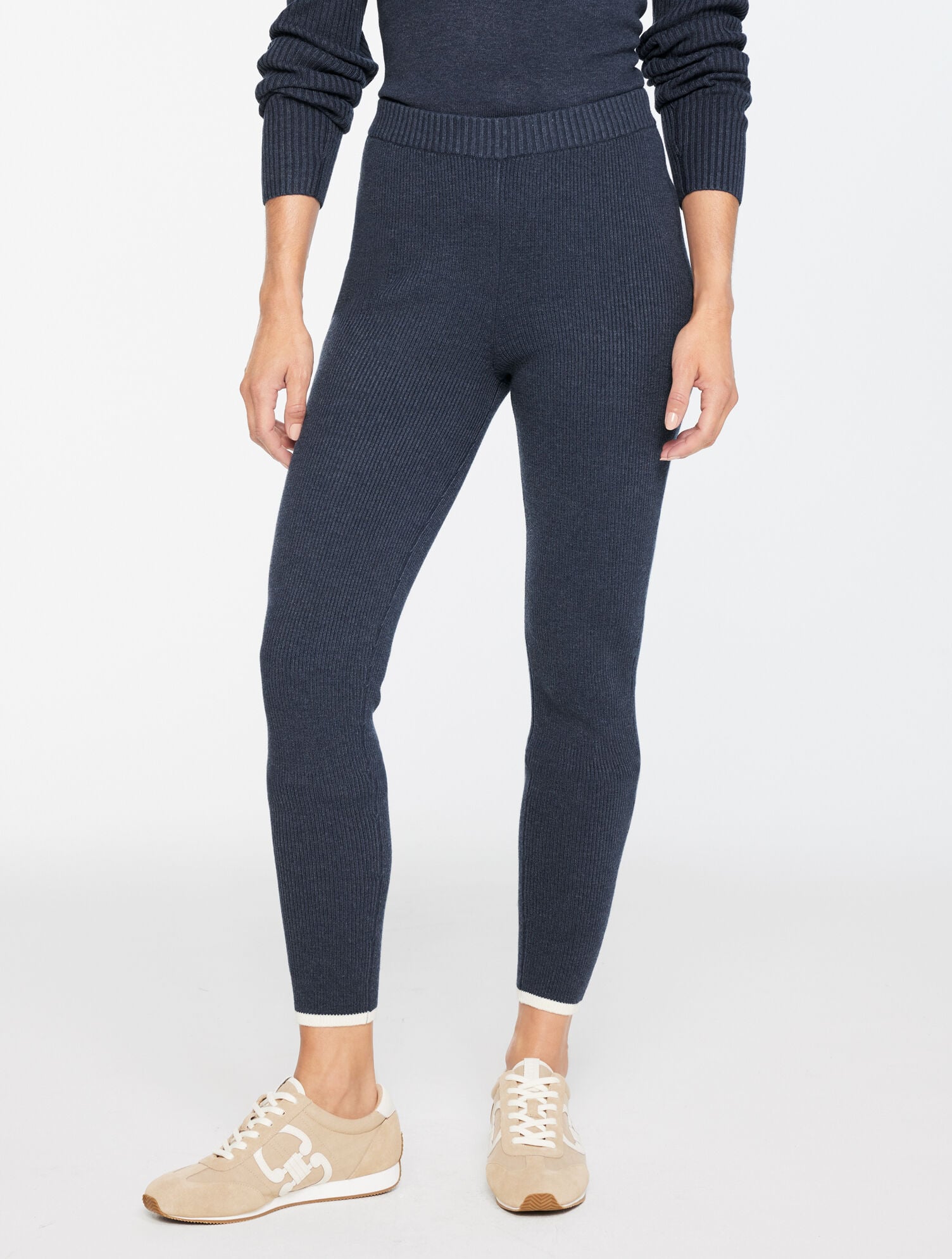 HORIZON GREY HEATHER|IOLITE HEATHER RIBBED SWEATER LEGGINGS | Talbots on sale