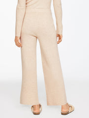 SESAME HEATHER WIDE LEG SWEATER PANTS - TIPPED | Talbots discount