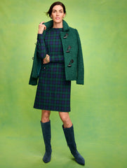 INDIA INK/HIGHLAND GREEN MOCKNECK SHIFT DRESS - BEDFORD BLACK WATCH | Talbots outlet