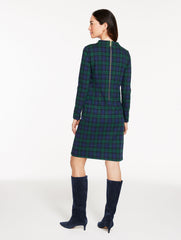 INDIA INK/HIGHLAND GREEN MOCKNECK SHIFT DRESS - BEDFORD BLACK WATCH | Talbots outlet