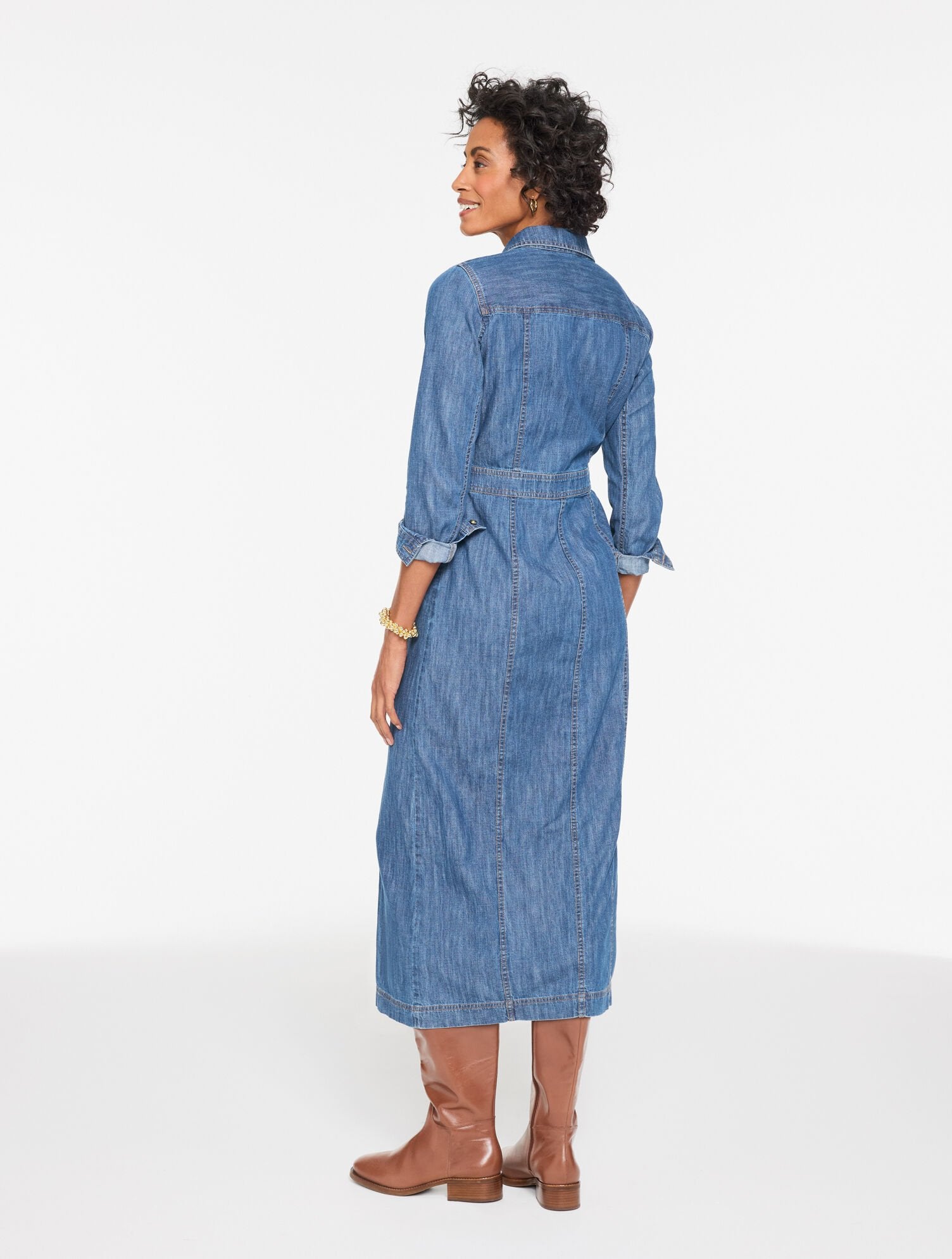 DENIM MIDI SHIRTDRESS - BRIDGEPORT WASH | Talbots online