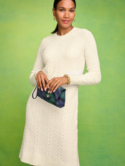 IVORY CABLE KNIT SHIFT DRESS | Talbots discount