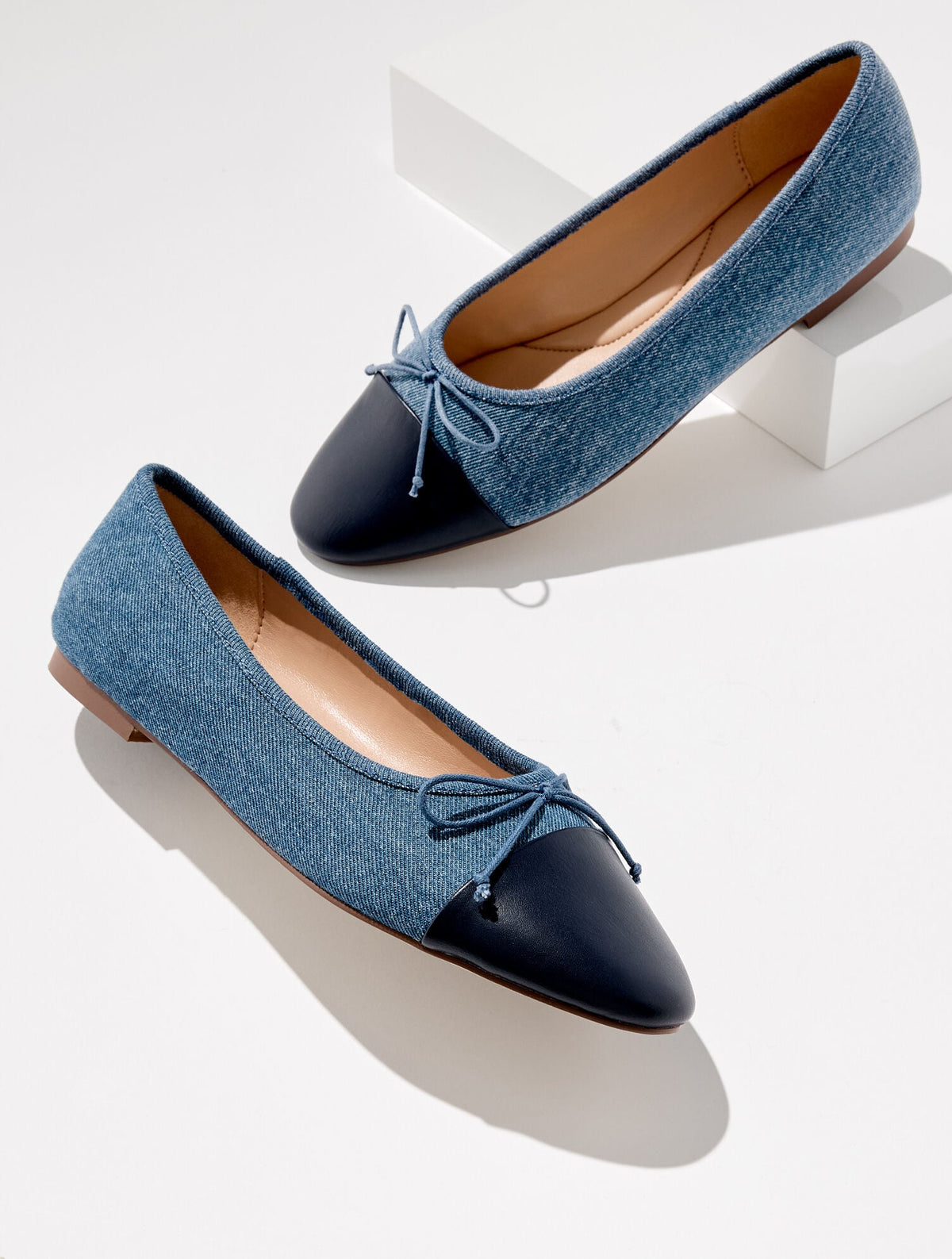 BLUE/INDIGO ANSLY DENIM NAPPA BALLET FLATS | Talbots near me