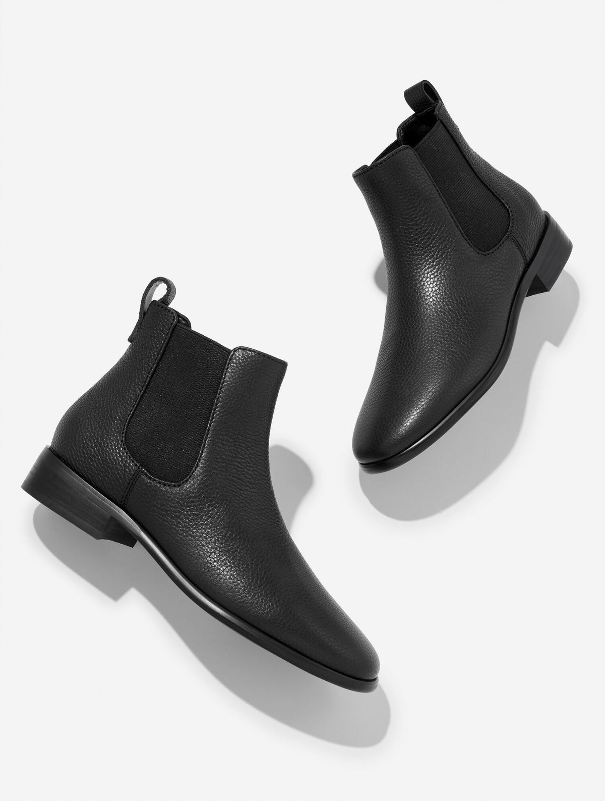 BLACK BRIGHTON PEBBLE LEATHER ANKLE BOOTS | Talbots for sale