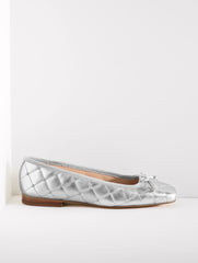 SILVER CARRINGTON QUILTED NAPPA BALLET FLATS - METALLIC | Talbots US