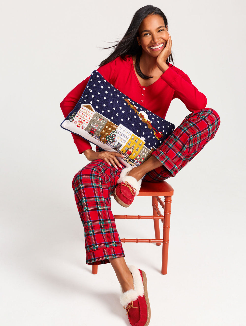 PURPLE ROSE|RED POP CLEO SUEDE FAUX FUR MOCCASINS | Talbots near me