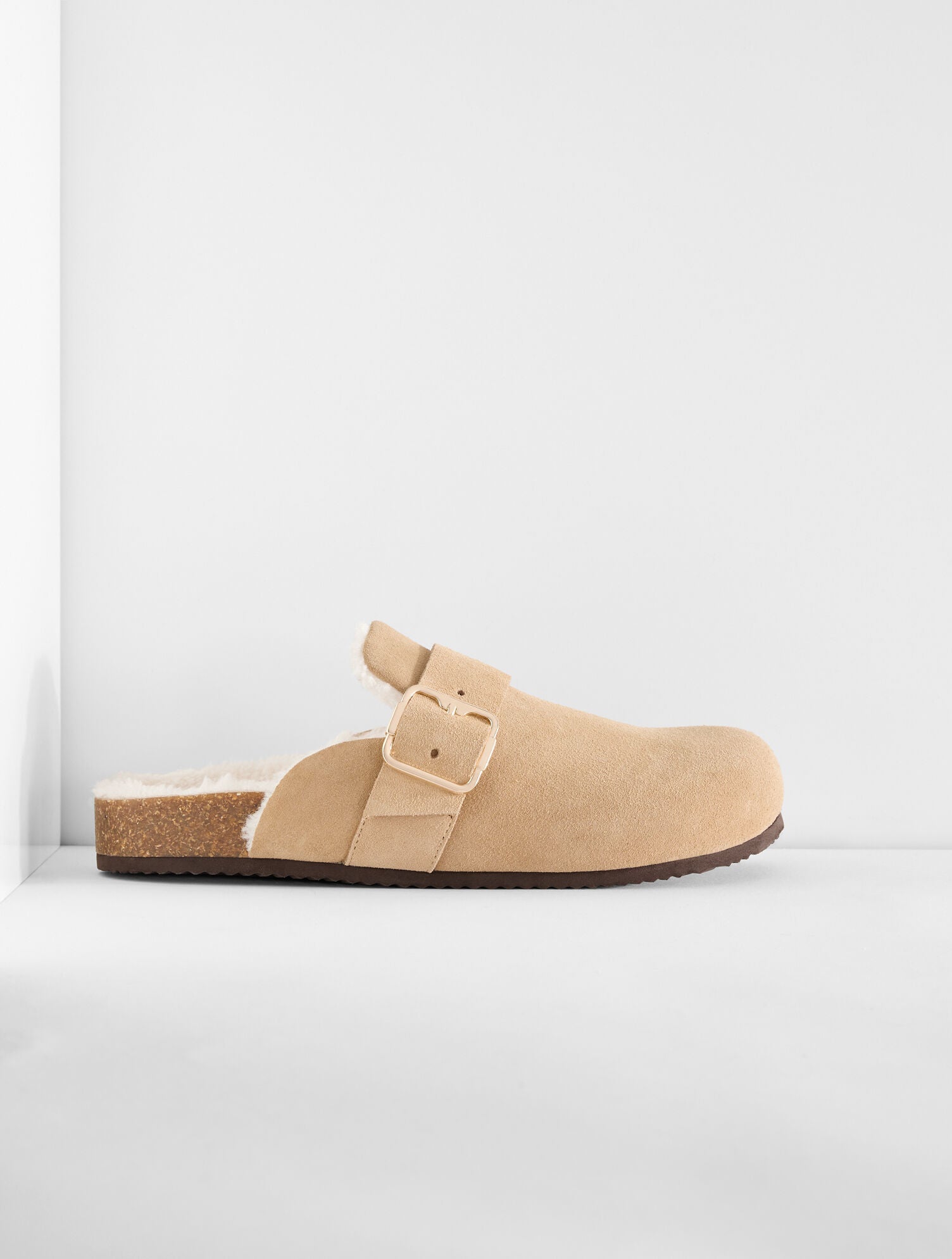 BLACK|LIGHT TOFFEE COLBIE SUEDE MULES | Talbots near me