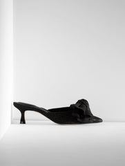 BLACK EMBER BOW CRYSTAL LEATHER MULES | Talbots for sale