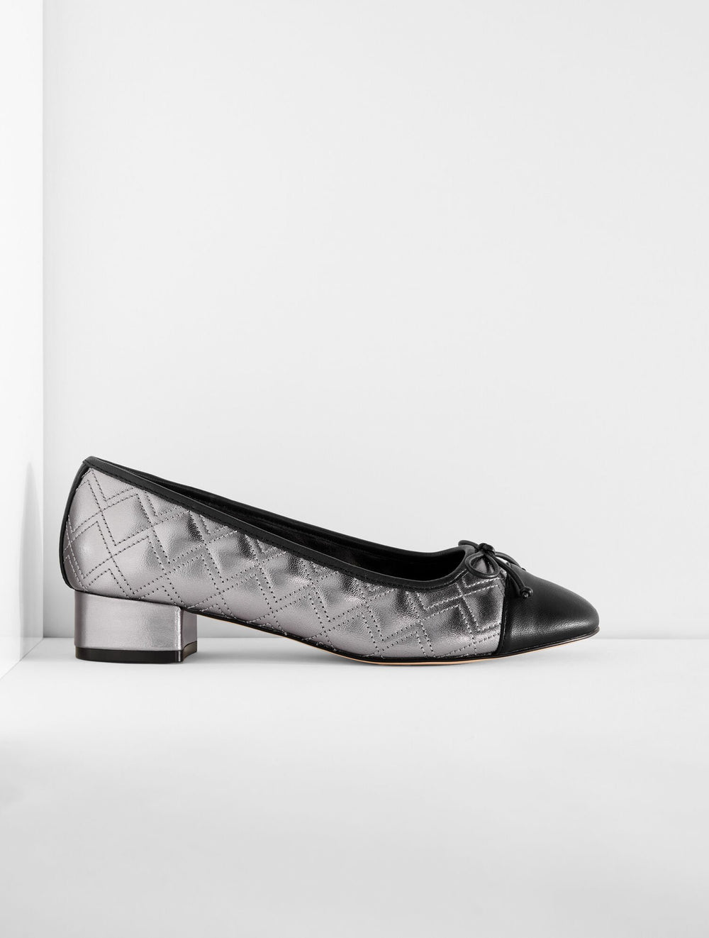 GUNMETAL GABRIEL QUILTED METALLIC NAPPA PUMPS | Talbots online