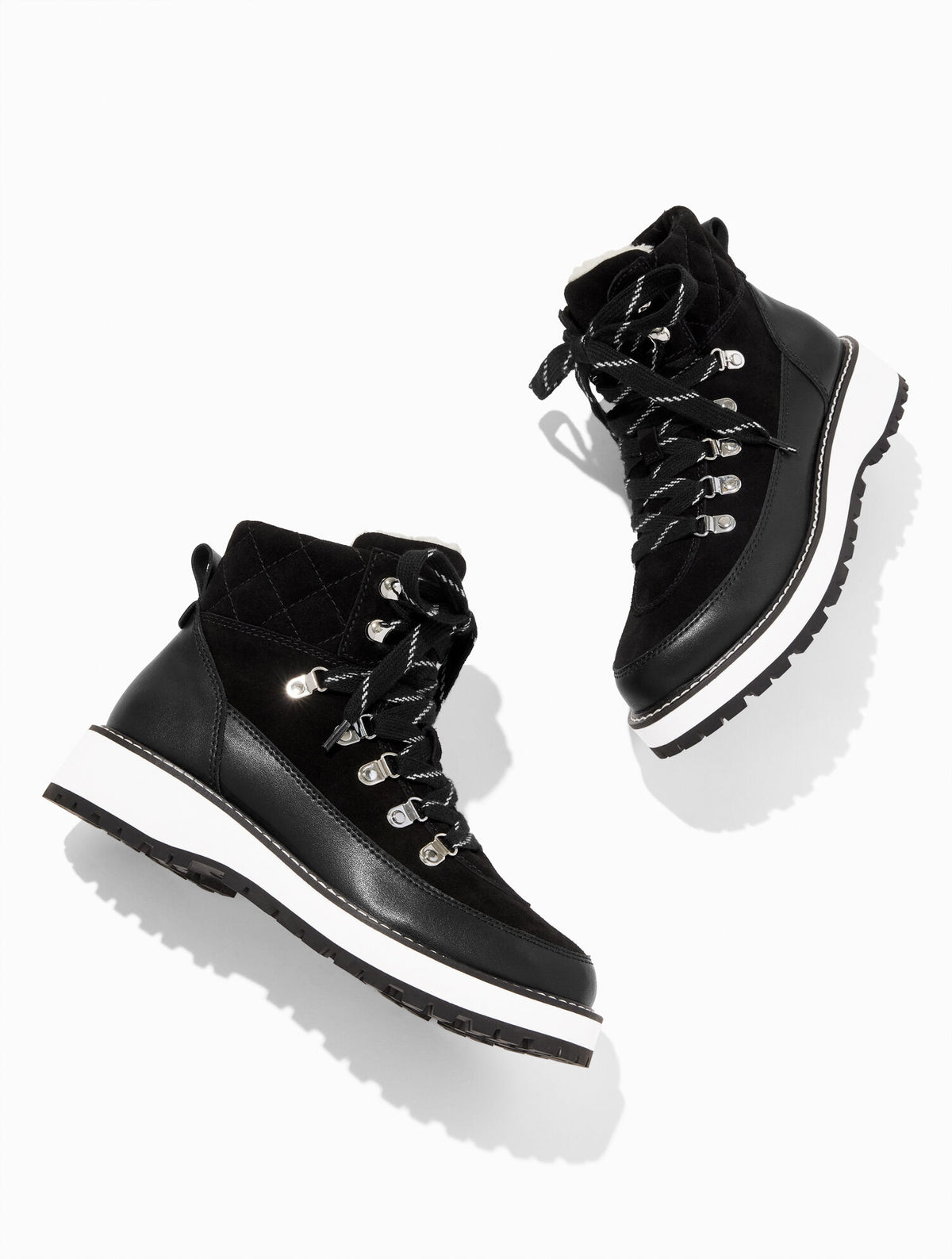 BLACK JULES SUEDE & LEATHER HIKER BOOTS | Talbots for sale