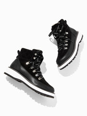 BLACK JULES SUEDE & LEATHER HIKER BOOTS | Talbots for sale