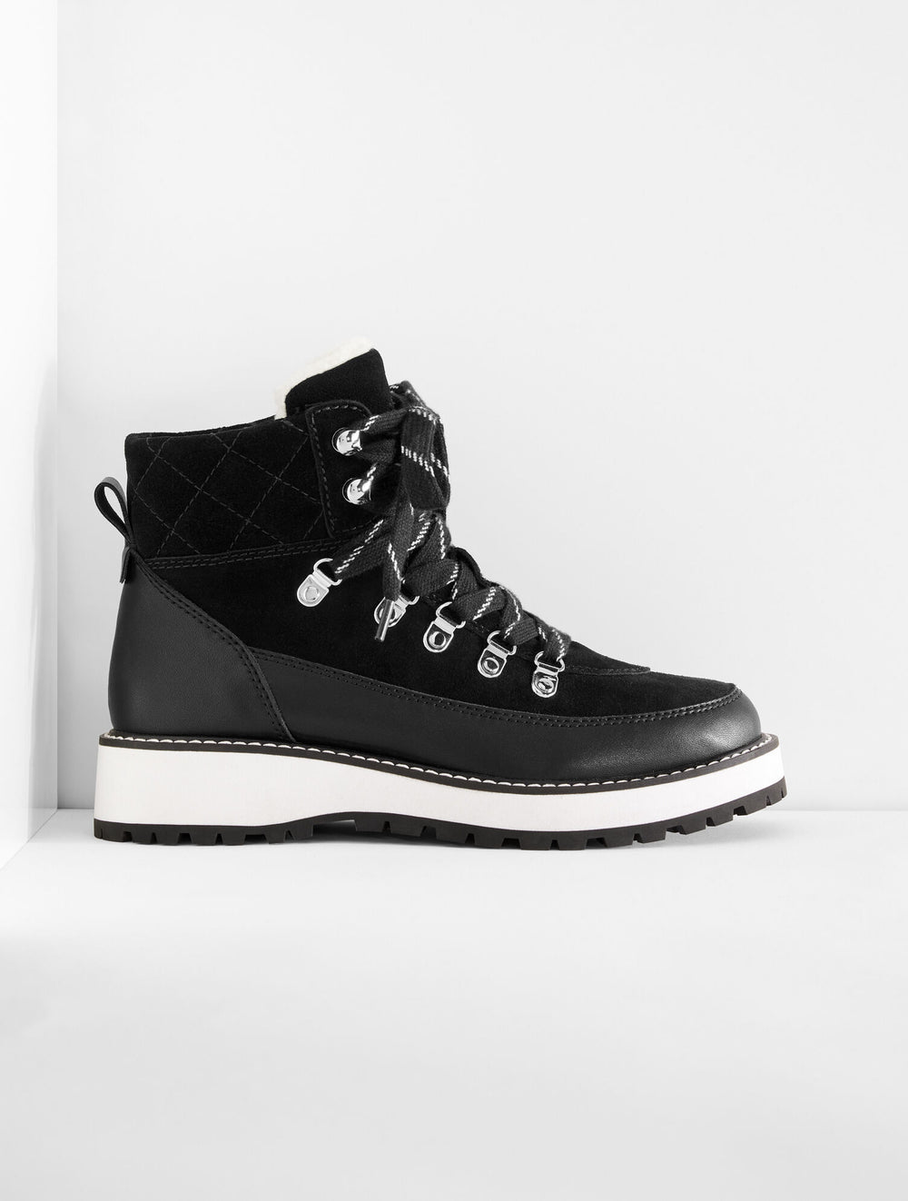 BLACK JULES SUEDE & LEATHER HIKER BOOTS | Talbots for sale